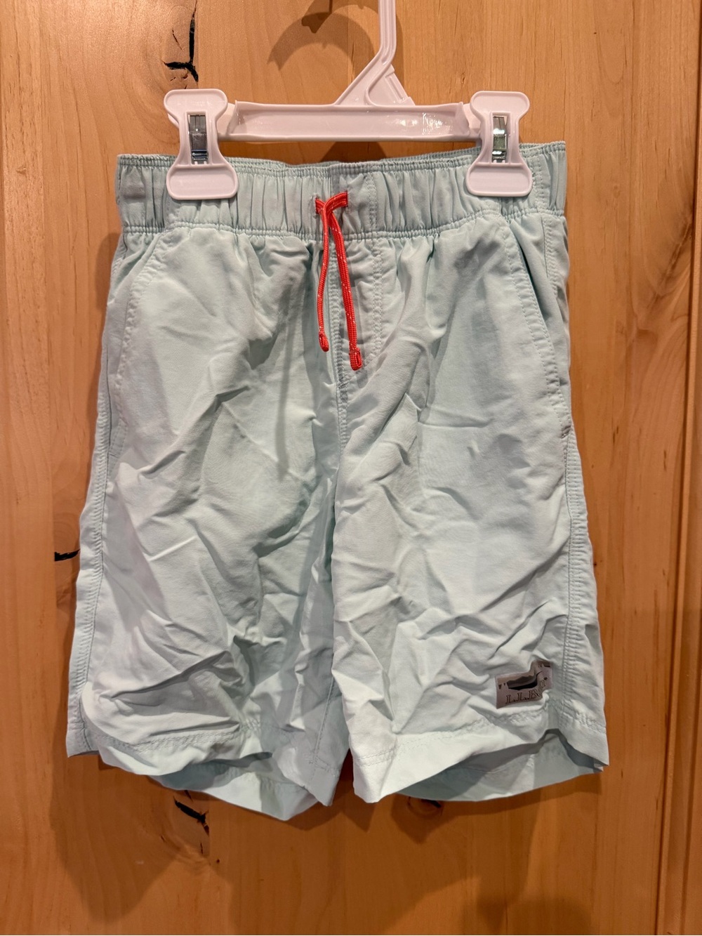 LLBean Stowaway Shorts with Coral Drawstring